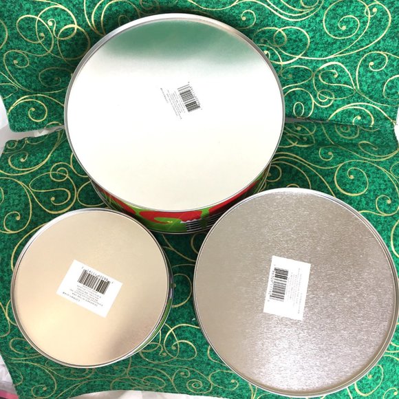 COOKIE Cake Candy Christmas Metal Set of 3 Storage Tins  Canisters NWT - Picture 5 of 5